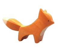 Ornement animal renard en bois fait à la main, décoration de la maison, jouet en bois renard pour enfants d'âge préscolaire