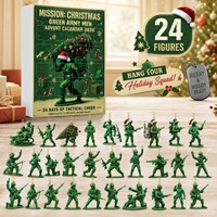 Calendrier de l'Avent Soldat Vert MM – Boîte Mystère avec Ornements en Acrylique – Cadeaux de Compte à Rebours de Noël – Faveurs de Fête de Noël – Vente en Gros Usine