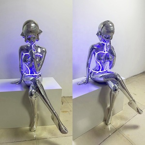 Escultura Moderna <span class=keywords><strong>de</strong></span> Mujer en Resina, Artesanía con Luz LED Giratoria, Robot Mujer, Esculturas <span class=keywords><strong>de</strong></span> Diosa en Resina <span class=keywords><strong>de</strong></span> Fibra <span class=keywords><strong>de</strong></span> Vidrio, Lámpara <span class=keywords><strong>de</strong></span> Arte <span class=keywords><strong>de</strong></span> Diseño <span class=keywords><strong>de</strong></span> Lujo - Product Image 2