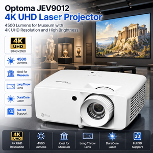 Projecteur laser Optoma JEV9012 4K UHD 4500 lumens pour l'affichage dans les musées d'<span class=keywords><strong>histoire</strong></span> avec large gamme de couleurs et projection standard - Product Image 1
