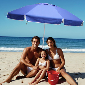 Fabricants <span class=keywords><strong>de</strong></span> haute qualité 6.5FT bleu grande protection UV deux Parasols pliés Design pliants Parapluies <span class=keywords><strong>de</strong></span> plage personnalisés en plein air - Product Image 5