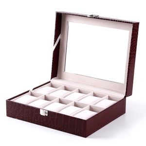 Luxury Custom logo Popular Leather Watch Mens Packaging case PU Leather <b>Storage</b> Gift 10 Slots Watch <b>Box</b> - Product Image 6