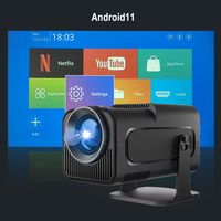 Projecteur intelligent LED OEM HY320, 200 lumens ANSI, haute luminosité, faisceau rotatif portable, Android 11, prise en charge 4K, WiFi6, Bluetooth 5.4