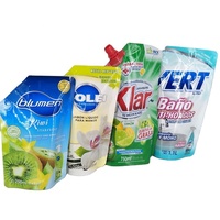 Sachets de détergent liquide en plastique Doypack à bec verseur, pour cosmétiques, gel douche, savon, gommage, emballage de lessive