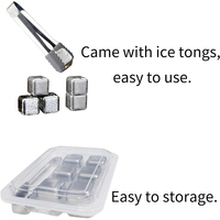 Accessoires de bar, pierres réfrigérantes, lot de 4/6/8, acier inoxydable, cubes de glace réutilisables pour boissons, pierres à whisky, pierres à boissons en métal