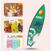Ouvre-bouteille magnétique en feuille de plage porte-clés planche de surf ouvre-bouteille Support porte-clés Logo personnalisé gouttes ouvre-planche de surf