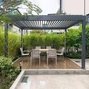 Auvent de patio, gazebo de jardin électrique, terrasse, imperméable, bioclimatique, motorisé, toit automatique, pergola en aluminium à lames orientables pour l'extérieur - Product Image 1