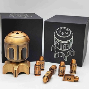 Cyberpunk Rocket 8PCS Noir Rotatif Balle Dés Ensemble Polyédrique Spinning RPG DND Dés En Métal Avec Boîte Gratuite - Product Image 1