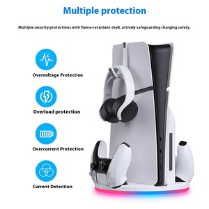 Jemdo Universal Digital <strong>Dock</strong> for <strong>PS5</strong> Slim Fast <strong>Charging</strong> Cooling Stand Dual <strong>Controller</strong> <strong>Charging</strong> Capability Plastic Accessory - Product Image 3