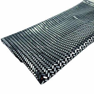 Đàn hồi Bạc lurex cơ sở kim loại Spandex đặc biệt hình chữ nhật Sequins vải cho may mặc váy túi xách - Product Image 5