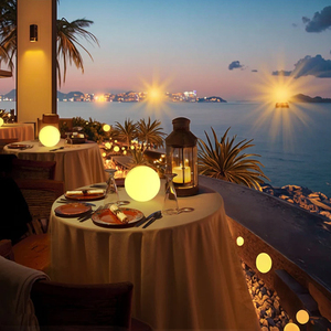 12-inch mặt trăng RGB <span class=keywords><strong>LED</strong></span> bóng đèn orbs không dây có thể sạc lại Trắng phát ra hình cầu đèn cho chiếu sáng ngoài trời - Product Image 5