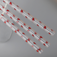 Pailles à boire réutilisables écologiques de 10 pouces pour la Saint-Valentin, accessoires de bar décoratifs, taille et couleur personnalisées, plastique PP rigide