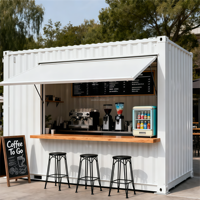 Kiosque de restauration préfabriqué 10 pieds à assemblage rapide, unité de vente alimentaire, abri de pluie pour centre commercial, panneau sandwich