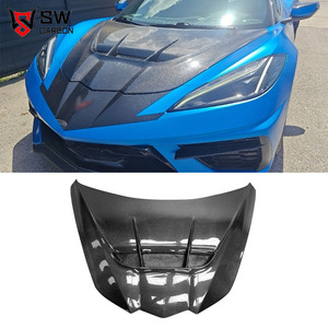 Capot avant en Fiber de carbone de Style ZR1 pour Chevrolet <span class=keywords><strong>Corvette</strong></span> C8 ST capot Double face conception vis de moteur de voiture - Product Image 1