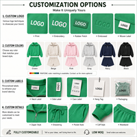 Supplier Grosir Set Celana Pendek dan Atasan Wanita Custom, Model Half Zip, 2 Potong, Oversize, Kasual, Streetwear, Lounge Wear, OEM ODM