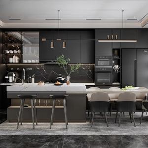 Armario personalizado de nuevo diseño, conjunto modular de fábrica, armario de madera contrachapada moderno, Isla de almacenamiento, armarios de cocina italianos - Product Image 1