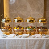 XINGPAI Rond de luxe suspendu chauffe-plats hôtel mariage Buffet équipement chauffage ensemble de chauffe-plats pour restauration restaurant