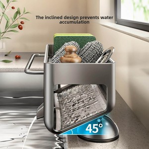 Égouttoir à torchons de cuisine moderne, mural sans perforation, multifonctionnel, pour robinet, rangement de comptoir domestique - Product Image 2