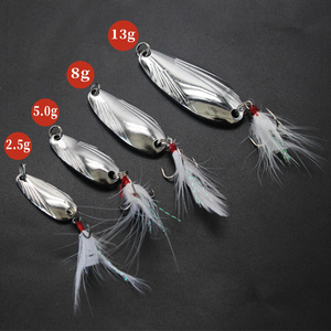 <span class=keywords><strong>Promotion</strong></span> Usine OEM Leurres Cuillères Métalliques à Point Rouge Bioniques Multi-tailles (2.5g, 5g, 8g, 13g) à Longue Portée pour Toutes les Couches d'Eau - Product Image 5