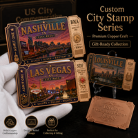 1 ons 999 Tembaga Murni Koin Stempel Landmark Amerika High Relief dengan Lapisan UV Seperti Proof, Hadiah untuk Pelancong