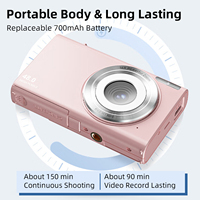 Appareil photo numérique portable mini 2,88 pouces 48MP, adapté aux enfants, vidéo 2,7K 4K, capteur CMOS, zoom 16x, détection de visage, lumière d'appoint LED, image
