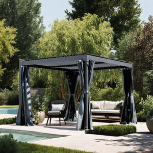 <span class=keywords><strong>Kit</strong></span> de pergola à persiennes en aluminium de <span class=keywords><strong>découverte</strong></span> d'arrière-cour en bois avec la conception extérieure d'arche de gazebo de jardin de patio en métal couvert de toit de bricolage - Product Image 3
