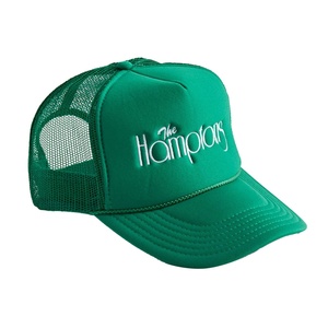 Casquettes de camionneur en mousse verte avec logo brodé personnalisé à 5 panneaux, casquettes en maille - Product Image 2