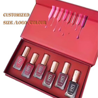 Caja de regalo de esmalte de uñas colorido impreso personalizado de gama alta 2024 con forro para esmalte de uñas