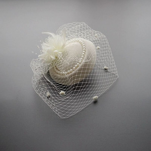 20s 50s Tea Party Hat and Gloves Set Fascinator Hat for Women Funeral Pillbox Cocktail <strong>Headband</strong> with <strong>Veil</strong> - Product Image 2
