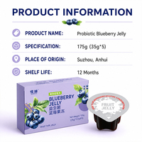 Jeli Probiotik Blueberry Berkualitas Tinggi Dengan Enzim Pencernaan untuk Kesehatan Usus dan Penurunan Berat Badan 35g*5 Buah 175g