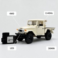 Voiture RC de qualité hobby 4x4 Classique SUV Télécommandée 2.4GHz ABS+Métal Tout-Terrain Style Rétro Cadeau Garçons Chargeur Suivez-moi
