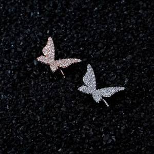 Butterfly Clip On <b>Earrings</b> Zinc Alloy Micro Insert Adjustable Party Fashion Ear Clips - Product Image 4