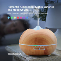 Offre Spéciale humidificateur d'air à ultrasons 400Ml diffuseur d'aromathérapie diffuseur d'huile essentielle électrique de Grain de bois pour la maison domestique