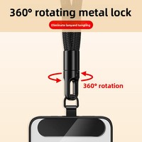 Cordon de téléphone unisexe à porter en bandoulière ou autour du cou, longueur réglable, avec anneaux robustes en acier inoxydable, durable, anti-perte, en polyester et acier inoxydable