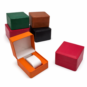 Boîte à montres en gros d'usine, boîte cadeau personnalisée en similicuir à charnière, support de montre en PU, gaufrage de logo personnalisé, OEM accepté - Product Image 6