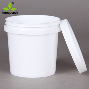 Seau à glace en plastique blanc de 2 litres avec couvercle et poignée, pratique pour les peintures et autres liquides. - Product Image 3