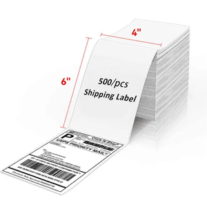 4x6サーマルシッピングラベル500個1インチコアEbayパッキング熱アドレスラベル強い接着剤ブランク熱ラベル - Product Image 1