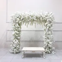 GNW — arc de mariage en rose blanche artificielle, fausses fleurs, hortensia, pour décorer l'arrière-plan de mariage