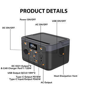 Vente directe d'usine, station d'alimentation portable à batterie lithium 300W 500W 1500W 2400W 3000W, générateur solaire 220V - Product Image 2