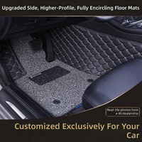 Tapis de sol de voiture sur mesure, couverture complète, design double détachable, boucle en cuir, imperméable, antidérapant, tapis de sol auto