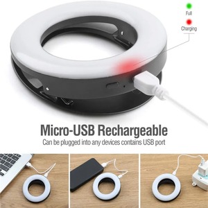 Anneau lumineux à selfie avec lentille de charge USB pour téléphone portable et <span class=keywords><strong>tablette</strong></span> - Product Image 5
