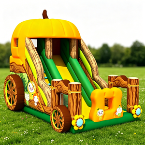 Château gonflable sur le thème de la citrouille d'Halloween avec toboggan et mur d'escalade, équipement de jeu commercial en PVC pour enfants - Product Image 5