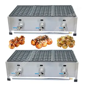 Céramique automatique Malaisie Herramienta Japanese Pan takoyaki machine multifonction Snack Equipment Gas Fish Pellet Grill