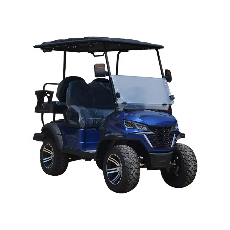 Chariot de golf électrique tout-terrain certifié CE 5KW 48V150AH 12 pouces avec chariot arrière équipé à vendre