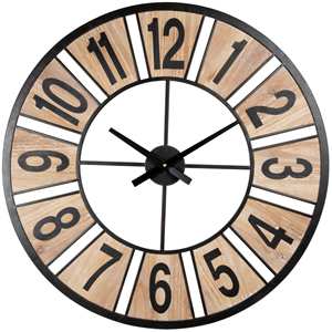 Vintage Farmhouse Series, Galvanized Rustic Barnwood <strong>Clock</strong>, 19.5 Inch, Galvanized Arabic Numerals with Weathered Natura - Product Image 1