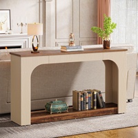 Table console en bois Tribesigns de 55 pouces avec éclairage LED, meubles de salon, couloir/entrée