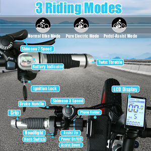 Entrepôt aux États-Unis Zeegr vélo électrique puissant double moteur 2000w vélo de ville électrique hybride vélo électrique 26 "gros pneu Ebike - Product Image 5