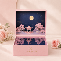 Boîte cadeau créative 3D à ouverture rabattable avec fermeture magnétique, en carton recyclé, pour emballage de détail, promotion de marque, emballage cadeau personnalisé