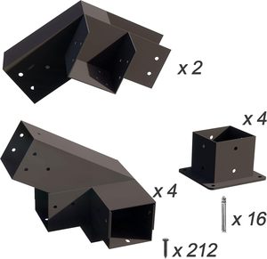Supports de pergola à toit incliné 4 x 4 <span class=keywords><strong>Kit</strong></span> de supports DIY pour poutres en bois <span class=keywords><strong>Kit</strong></span> de pergola en acier durable pour abris de jardin - Product Image 4