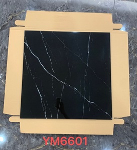 Oferta Especial: Baldosas de Porcelana Brillante de 60x60 cm para Piso, Baldosas de Porcelana Estándar con Aspecto de Mármol Negro - Product Image 3